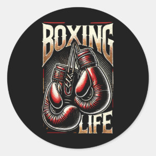 Boxing Training Resilence For Athletic Boxer Life Classic Round Sticker
