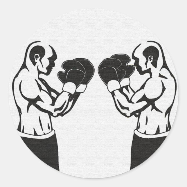 Boxing - Two warriors face off Classic Round Sticker (Front)