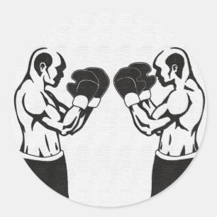 Boxing - Two warriors face off Classic Round Sticker