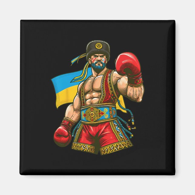 Boxing Ukrainian Boxer Ukraine Flag  Magnet (Front)