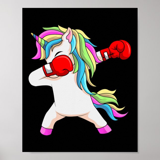 Boxing Unicorn Dabbing Boxer Coach Trainee Student Poster (Front)