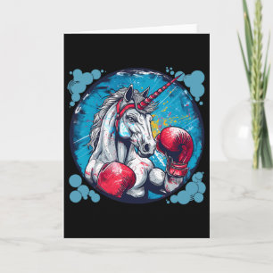 Boxing Unicorn With Boxing Gloves Kickboxing Cute  Card