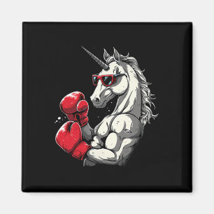 Boxing Unicorn With Boxing Gloves Kickboxing Cute  Magnet