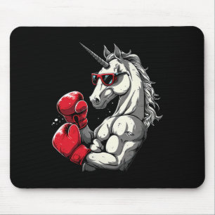 Boxing Unicorn With Boxing Gloves Kickboxing Cute Mouse Mat