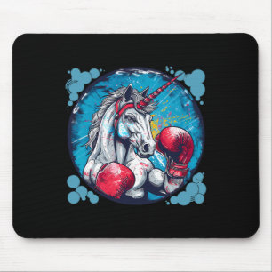 Boxing Unicorn With Boxing Gloves Kickboxing Cute Mouse Mat
