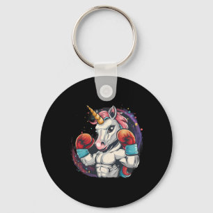 Boxing Unicorn With Boxing Gloves Kickboxing Funny Key Ring