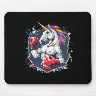 Boxing Unicorn With Boxing Gloves Kickboxing Funny Mouse Mat
