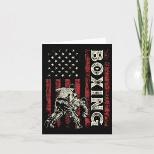 Boxing Us Flag Gifts For Dad Men Boxer Patriotic 4 Card