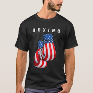Boxing USA American Flag Boxing Gloves T-Shirt