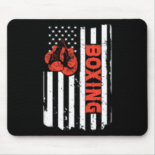 Boxing Usa Flag Mma Fighter Kickboxing Boxing For Mouse Mat
