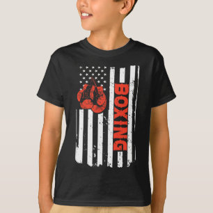 Boxing Usa Flag Mma Fighter Kickboxing Boxing For  T-Shirt
