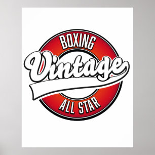 Boxing Vintage All star logo Poster