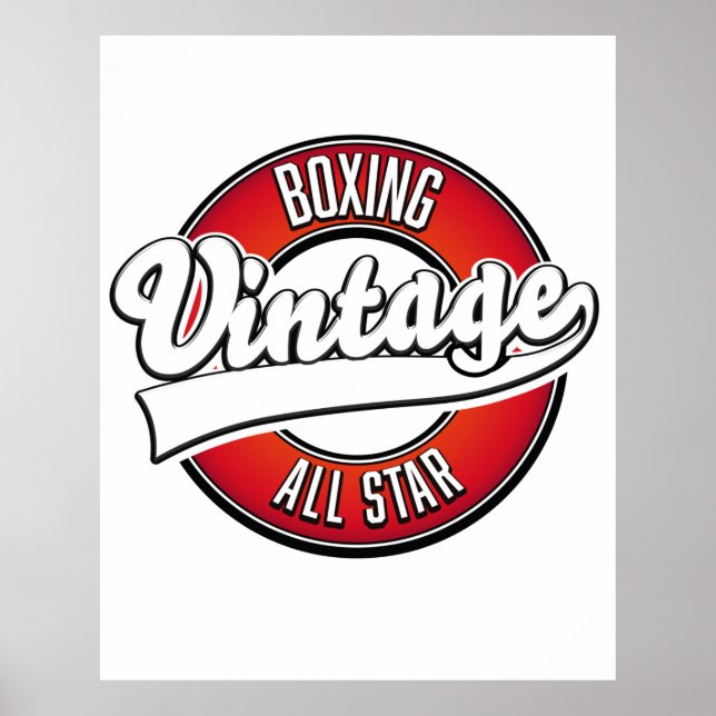 Boxing Vintage All star logo Poster (Front)