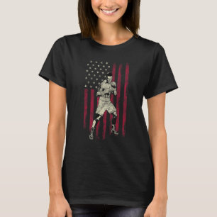 Boxing Vintage American Flag 4th Of July T-Shirt