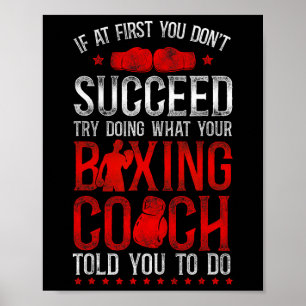 Boxing Vintage If At First You Don't Succeed Try D Poster