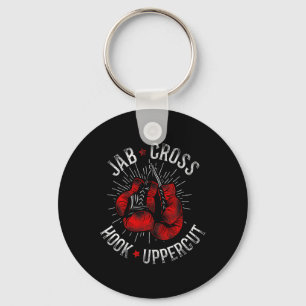 Boxing Vintage Jab Cross Hook Uppercut Key Ring