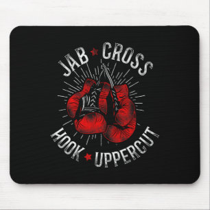 Boxing Vintage Jab Cross Hook Uppercut Mouse Mat