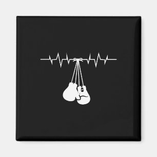 Boxing White Gloves Hanged On Boxing Heart Rate Fu Magnet