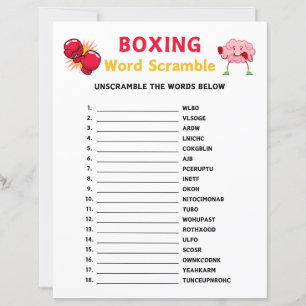 Boxing Word Scramble Game
