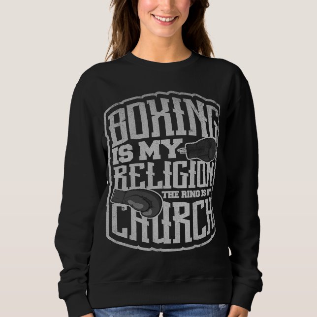 boxing workout gym boxer champion sweatshirt (Front)