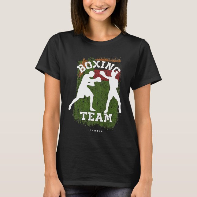 Boxing Zambia Combat Sports Fighter Boxing T-Shirt (Front)
