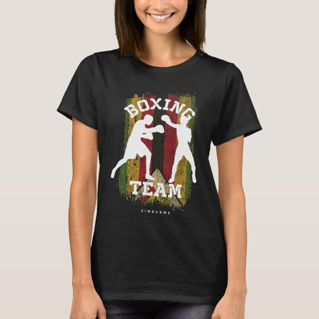 Boxing Zimbabwe Combat Sports Fighter Boxing T-Shirt (Front)