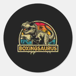 Boxingsaurus T Rex Dinosaur Boxing Saurus Family M Classic Round Sticker