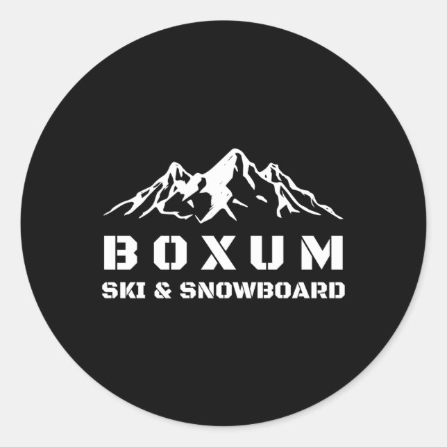 Boxum Ski Snowboard Classic Round Sticker (Front)
