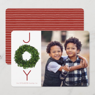 Boxwood Wreath Christmas Holiday Flat Card