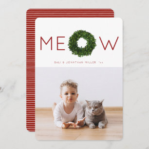 Boxwood Wreath Pet Christmas Holiday Flat Card