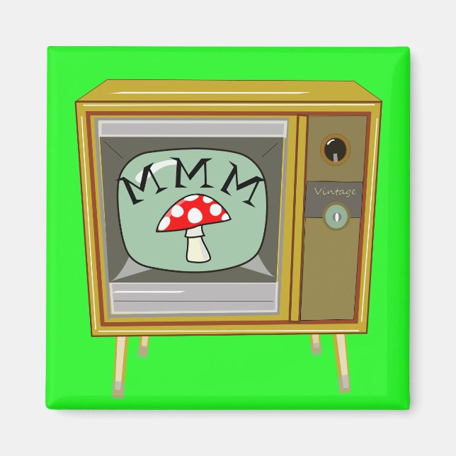 Boxy Retro Console Television Magnet (Front)