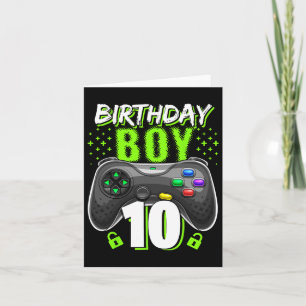 Boy 10 Video Game Controller Gamer 10th Birthday  Card