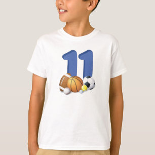 Boy 11th Birthday Sports Balls T-Shirt