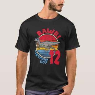 Boy 12Th Birthday I Rawr! Velociraptor I Family Ma T-Shirt