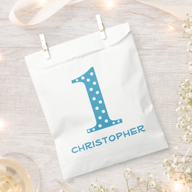 Boy 1st Birthday Favour Bags (Clipped)