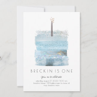 Boy 1st Birthday Invitation | Blue First Bday Invi