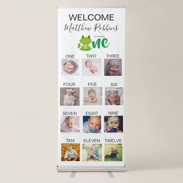 Boy 1st Birthday Party Retractable Banner (Front)