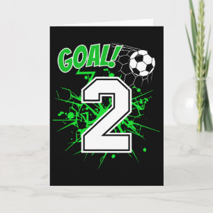 Boy 2 Years Old Kids 2nd Soccer Birthday Ll Theme Card