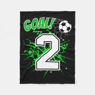 Boy 2 Years Old Kids 2nd Soccer Birthday Ll Theme Fleece Blanket