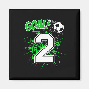 Boy 2 Years Old Kids 2nd Soccer Birthday Ll Theme Magnet