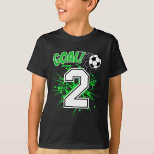 Boy 2 Years Old Kids 2nd Soccer Birthday Ll Theme T-Shirt