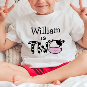 Boy 2nd Birthday Cow Two Personalized T-Shirt