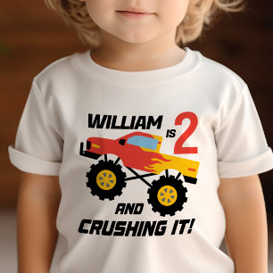 Boy 2nd Birthday Monster Truck Personalised Baby T-Shirt