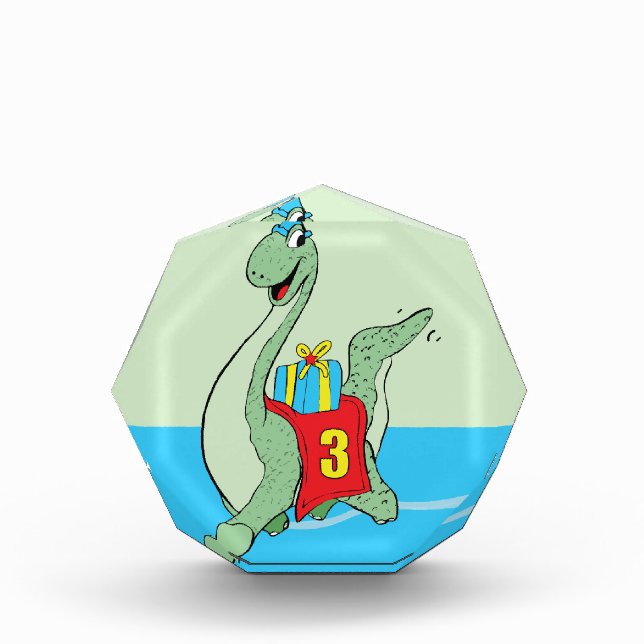 Boy, 3rd Birthday Dinosaur Photo Block (Front)