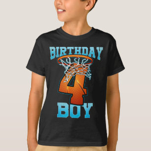 Boy 4 Years Old Gifts 5th Birthday Bysketbyll Pers T-Shirt