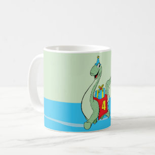 Boy, 4th Birthday Dinosaur Coffee Mug