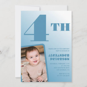 Boy 4th birthday invitations Blue Photo