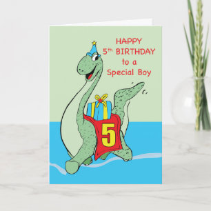Boy, 5th Birthday Dinosaur Card