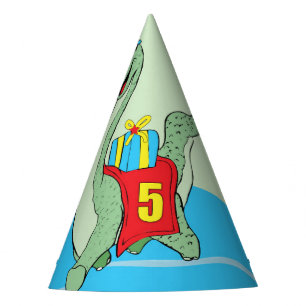 Boy, 5th Birthday Dinosaur Party Hat