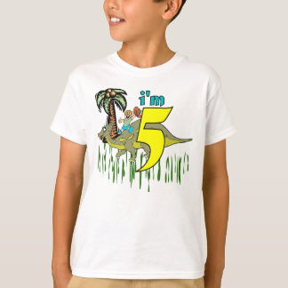 Boy 5th birthday dinosaur T-Shirt
